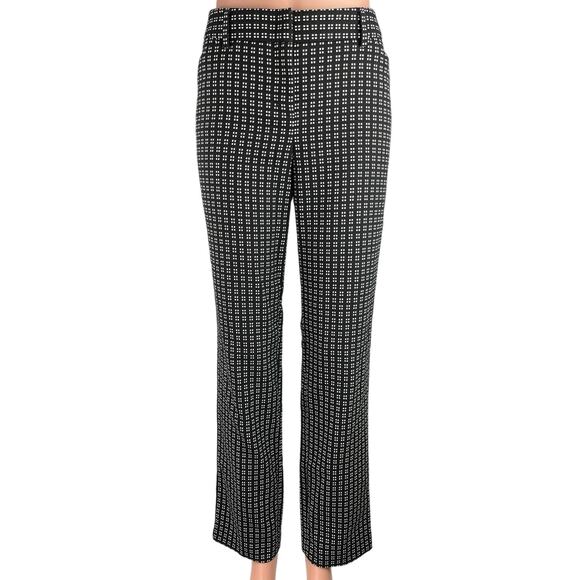 Express Pants - Express Black High Rise Plaid Checkered Straight Leg Trouser Dress Pants Size 8